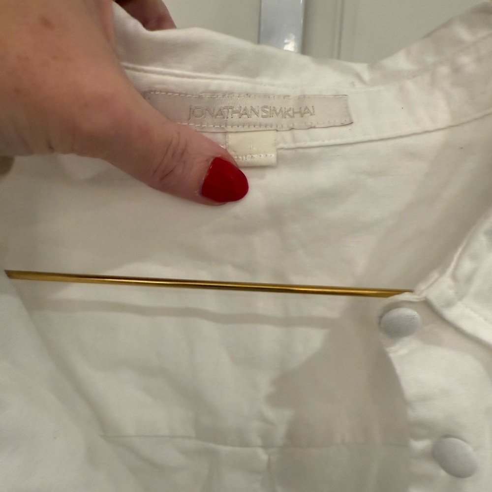 Jonathan Simkhai White Blouse with Tie Details - Picture 7 of 9